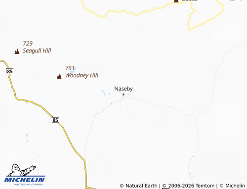 Mapa MICHELIN Naseby - ViaMichelin