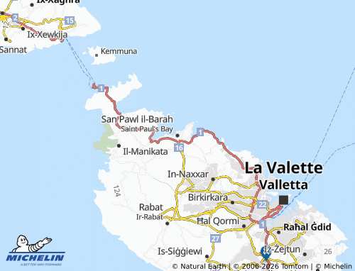 Carte MICHELIN San Pawl il-Barah - ViaMichelin