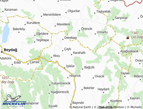 MICHELIN Karahallı map - ViaMichelin
