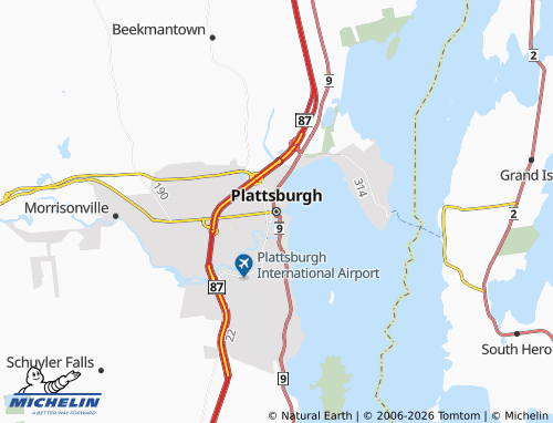 Carte MICHELIN Plattsburgh - ViaMichelin