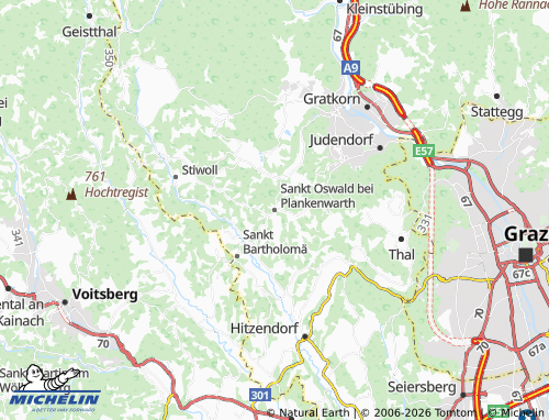 MICHELIN Sankt Oswald bei Plankenwarth map - ViaMichelin