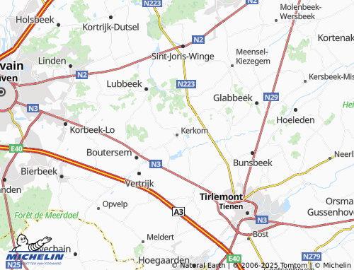 MICHELIN Kerkom map - ViaMichelin