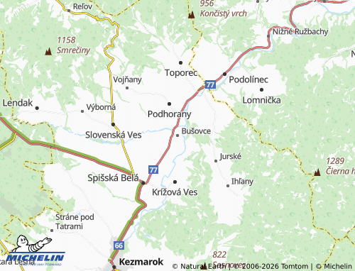 MICHELIN-Landkarte Bušovce - ViaMichelin