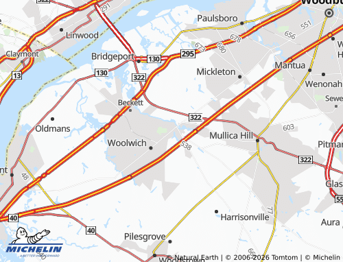 Carte MICHELIN Swedesboro - ViaMichelin