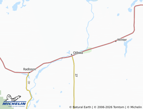 Carte MICHELIN Ojibwa - ViaMichelin