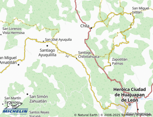 MICHELIN Santiago Chilixtlahuaca map - ViaMichelin