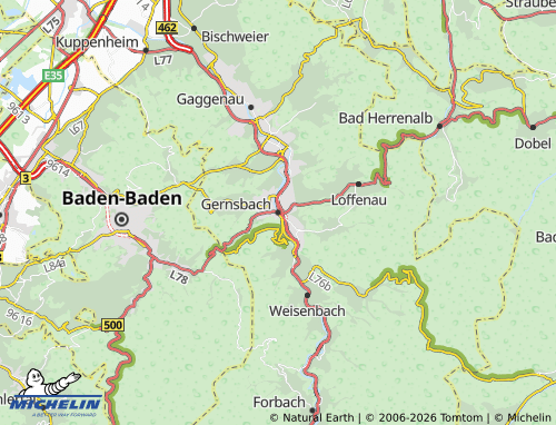 Mapa MICHELIN Gernsbach - ViaMichelin
