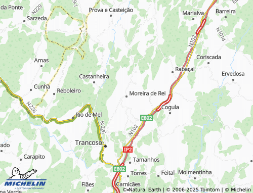 MICHELIN Moreira de Rei map - ViaMichelin