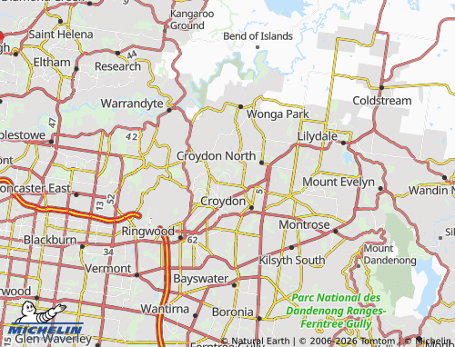 Mappa MICHELIN Croydon Hills - ViaMichelin