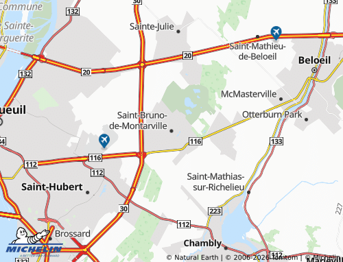 Mappa MICHELIN Saint-Bruno-de-Montarville - ViaMichelin