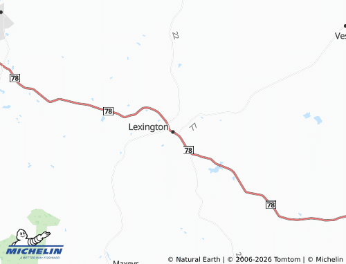 Kaart MICHELIN Lexington - ViaMichelin