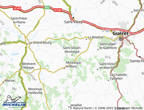 Carte MICHELIN Saint-Silvain-Montaigut - ViaMichelin