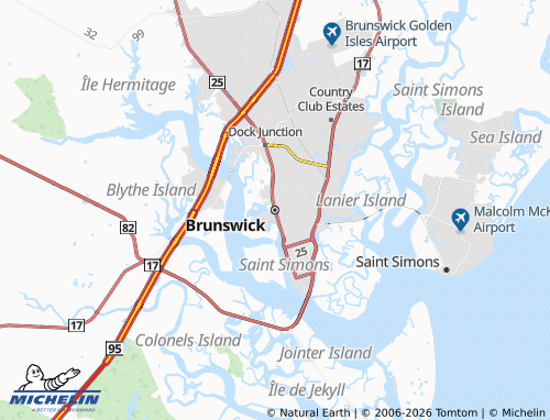 Carte MICHELIN Brunswick - ViaMichelin