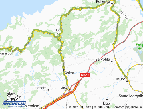 Mapa MICHELIN Binibona - ViaMichelin
