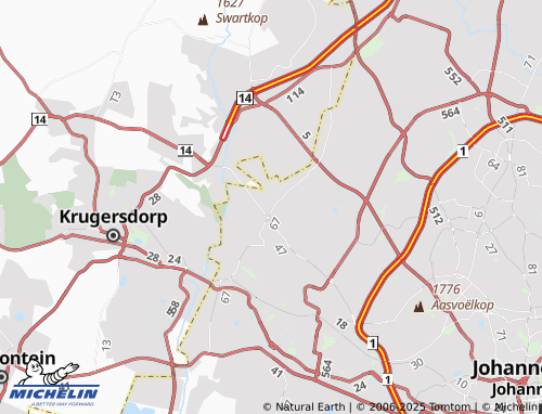 MICHELIN-Landkarte Ruimsig Extension 64 - ViaMichelin