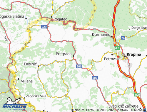 Mapa MICHELIN Pregrada - ViaMichelin