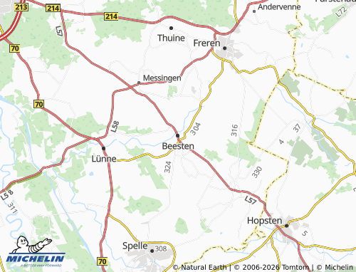 MICHELIN Beesten map - ViaMichelin