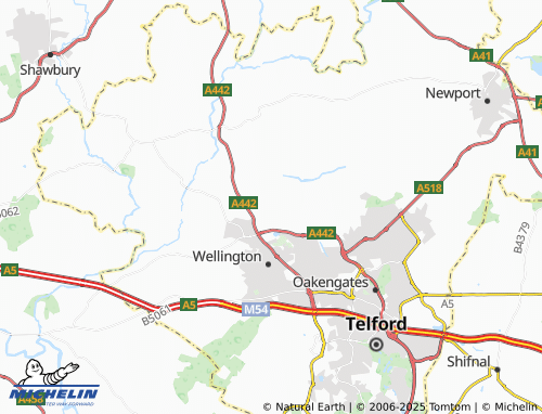 Carte MICHELIN Eyton upon the Weald Moors - ViaMichelin