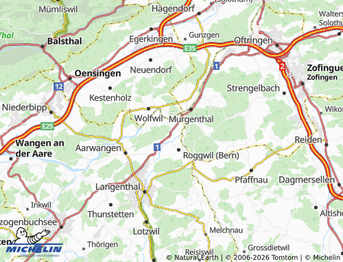 Carte MICHELIN Wynau - ViaMichelin