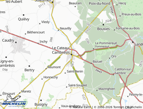 MICHELIN Le Cateau-Cambrésis map - ViaMichelin