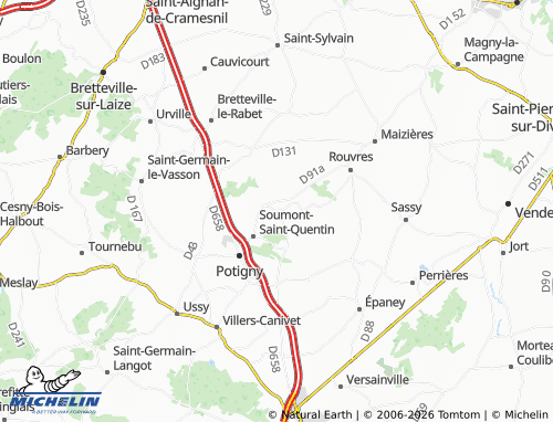 MICHELIN Ouilly-le-Tesson map - ViaMichelin
