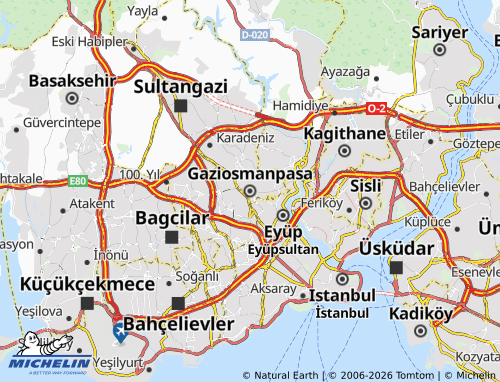 MICHELIN Gaziosmanpasa map - ViaMichelin
