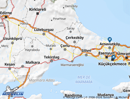 Mappa MICHELIN Çorlu - ViaMichelin
