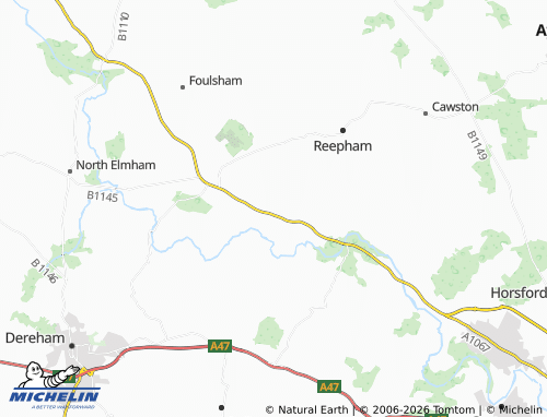 Carte MICHELIN Sparham - ViaMichelin