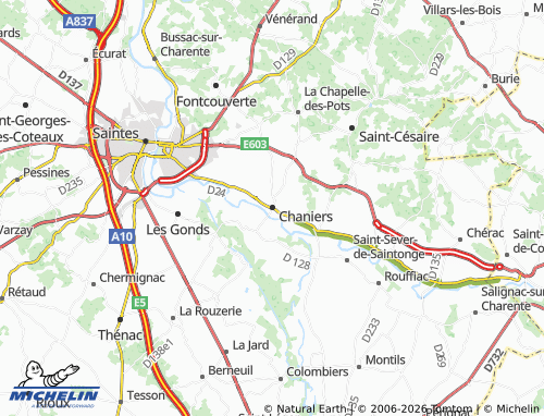 Mapa MICHELIN Chaniers - ViaMichelin