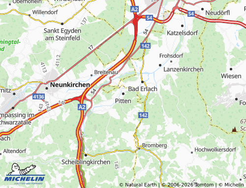 Mapa MICHELIN Pitten - ViaMichelin