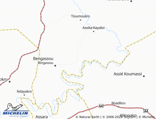 Mapa MICHELIN Atoukoukouakoukro - ViaMichelin