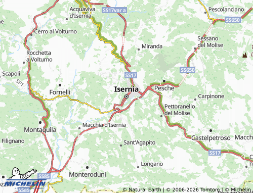 Mapa MICHELIN Isérnia - ViaMichelin