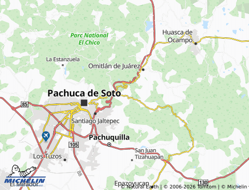 Kaart MICHELIN Mineral del Monte - ViaMichelin