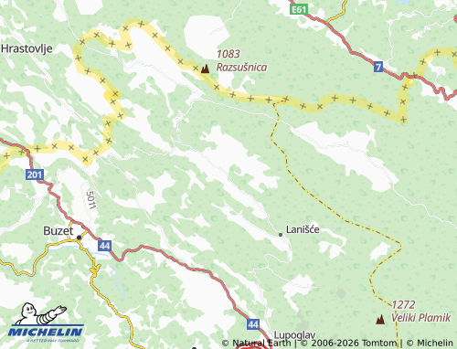 MICHELIN-Landkarte Rašpor - ViaMichelin