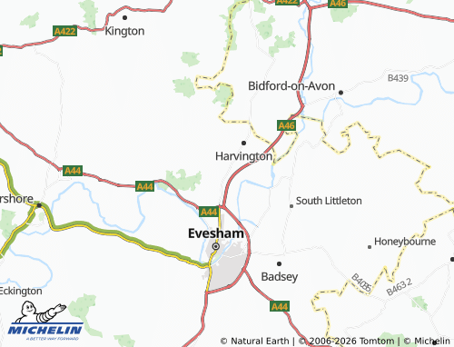 Carte MICHELIN Norton Evesham - ViaMichelin