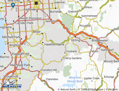 MICHELIN Upper Sturt map - ViaMichelin