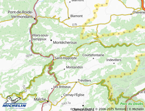 Carte MICHELIN Soulce-Cernay - ViaMichelin