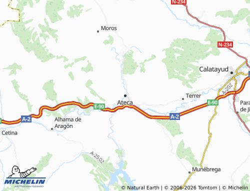 Mapa MICHELIN Ateca - ViaMichelin