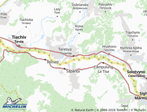 MICHELIN Teresva map - ViaMichelin