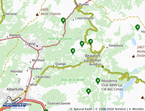 MICHELIN Bisanne 1500 map - ViaMichelin