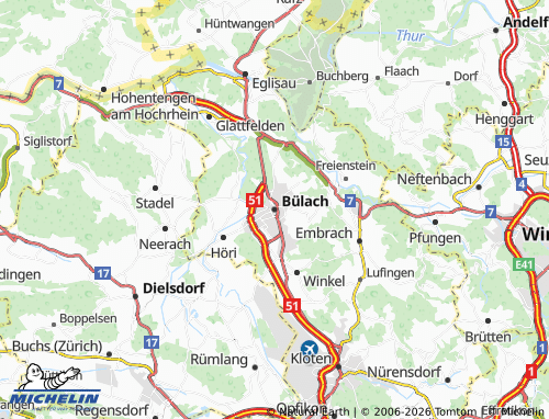 Carte MICHELIN Bülach - ViaMichelin