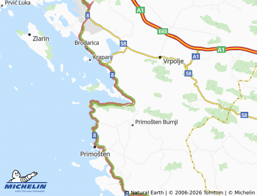 Mapa MICHELIN Grebaštica - ViaMichelin