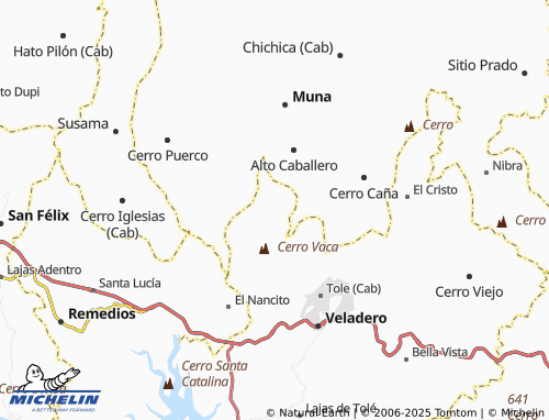 MICHELIN Potrero de Caña map - ViaMichelin