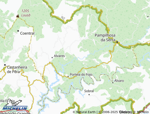 Carte MICHELIN Foz de Alvares - ViaMichelin