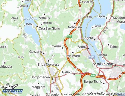 Kaart MICHELIN Invorio - ViaMichelin