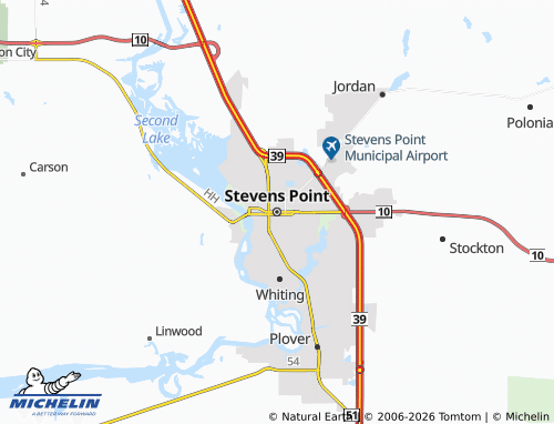 Kaart MICHELIN Stevens Point - ViaMichelin