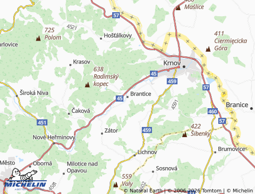 Mappa MICHELIN Brantice - ViaMichelin