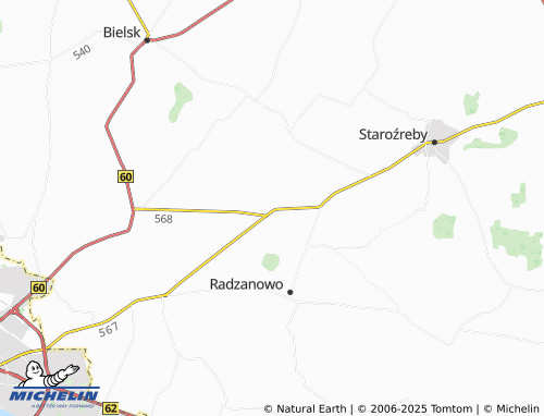 MICHELIN Ciółkowo map - ViaMichelin