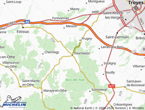 Mappa MICHELIN Vauchassis - ViaMichelin