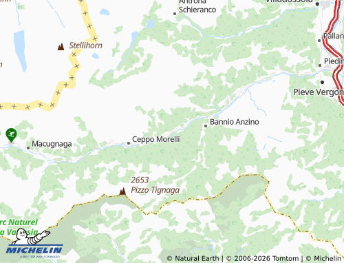 MICHELIN Vanzone con San Carlo map - ViaMichelin